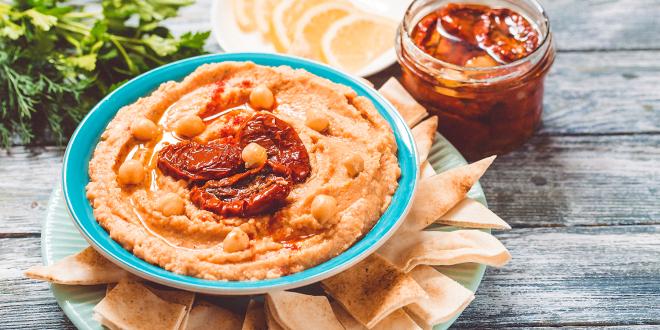 Sun-Dried Tomato-Basil Hummus